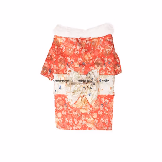 Pet Floral Kimono Dog Japanese Style Costume with Bowknot Fashion Clothing Esg16272